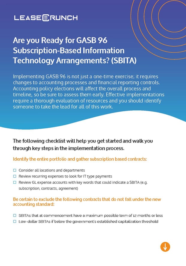 Readiness Assessment: Prepare for GASB 96 SBITAs | LeaseCrunch