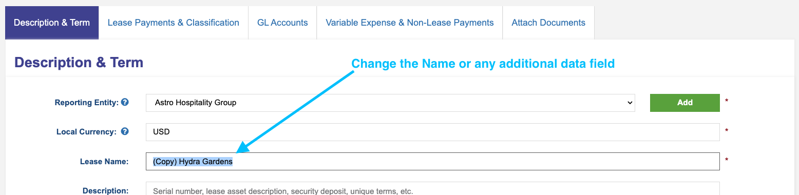 Change lease name