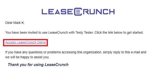 Access LeaseCrunch email